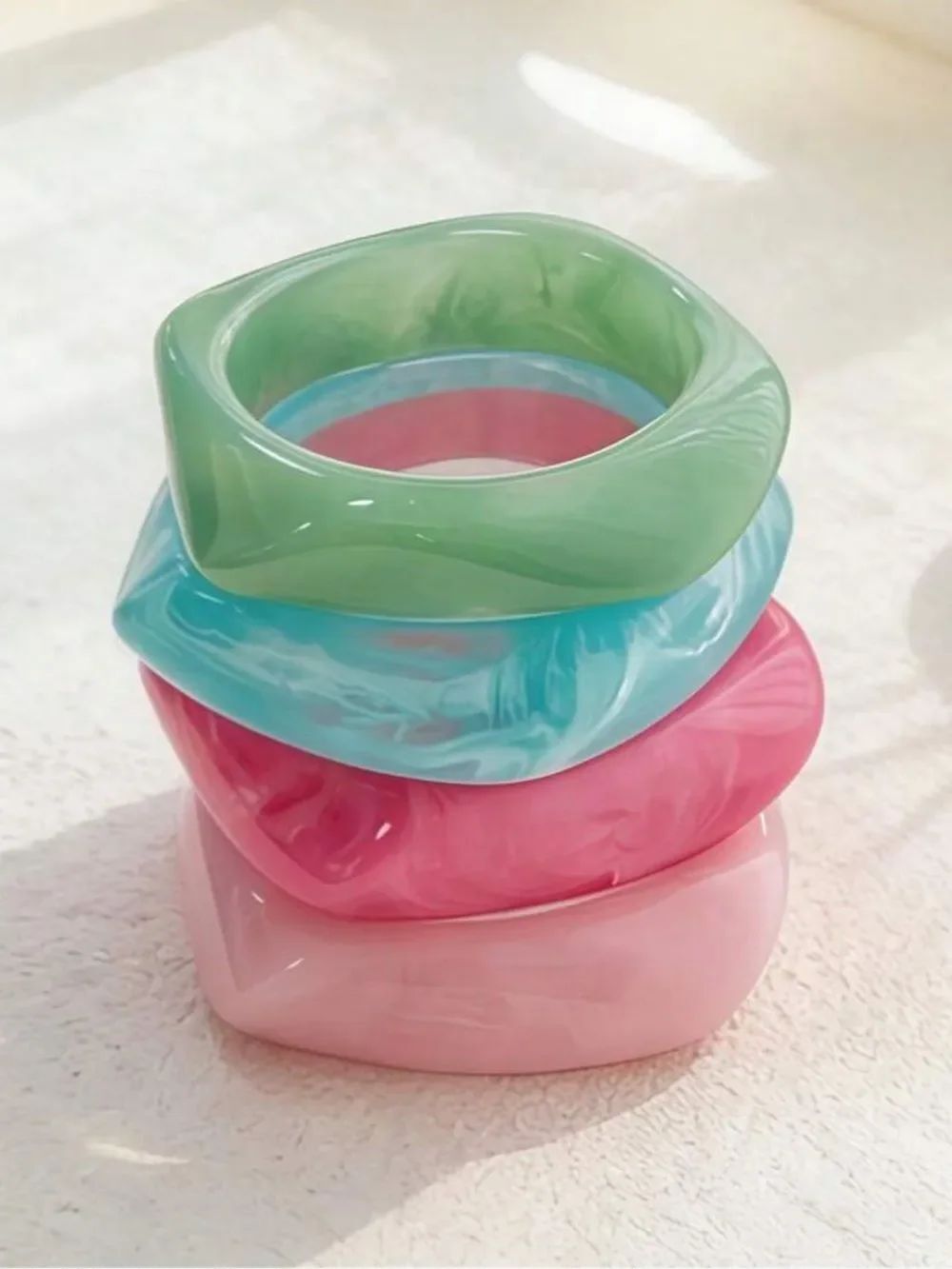 Pink Square Bangle N2304